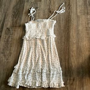 white floral mini dress (small)